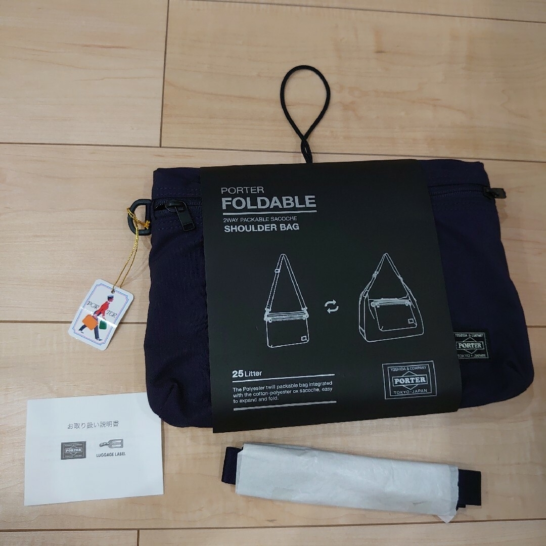 【タグ説明書付美品】PORTER FOLDABLE サコッシュ ショルダーバッグ