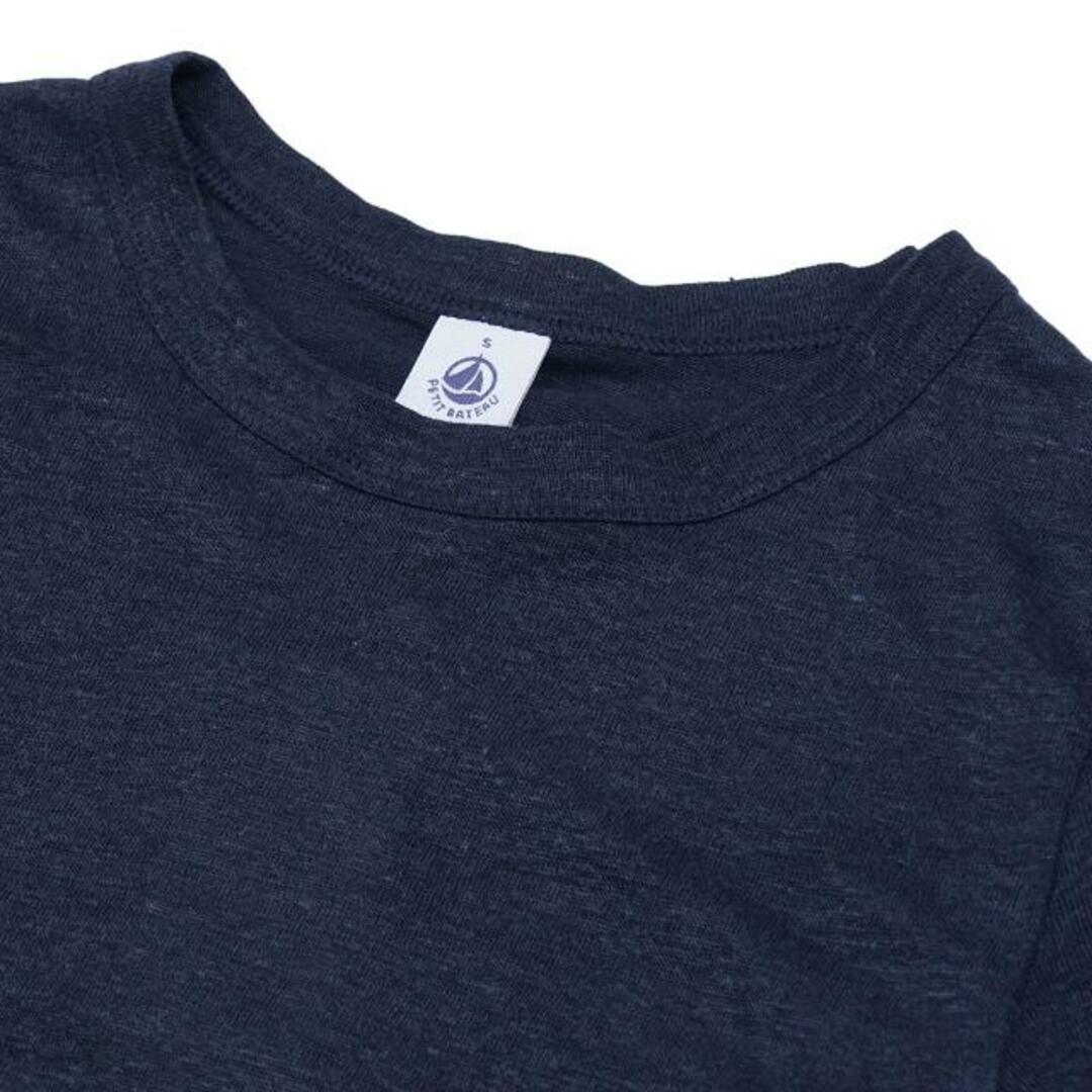 PETIT BATEAU(プチバトー)のPETIT BATEAU（プチバトー）A070F01 リネンクルーネック半袖Ｔシャツ Dark Navy S レディースのトップス(Tシャツ(半袖/袖なし))の商品写真