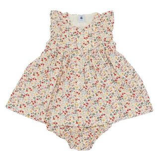 プチバトー(PETIT BATEAU)のPETIT BATEAU（プチバトー）A078801 ポプリンワンピース＆ブルマセット(ワンピース)