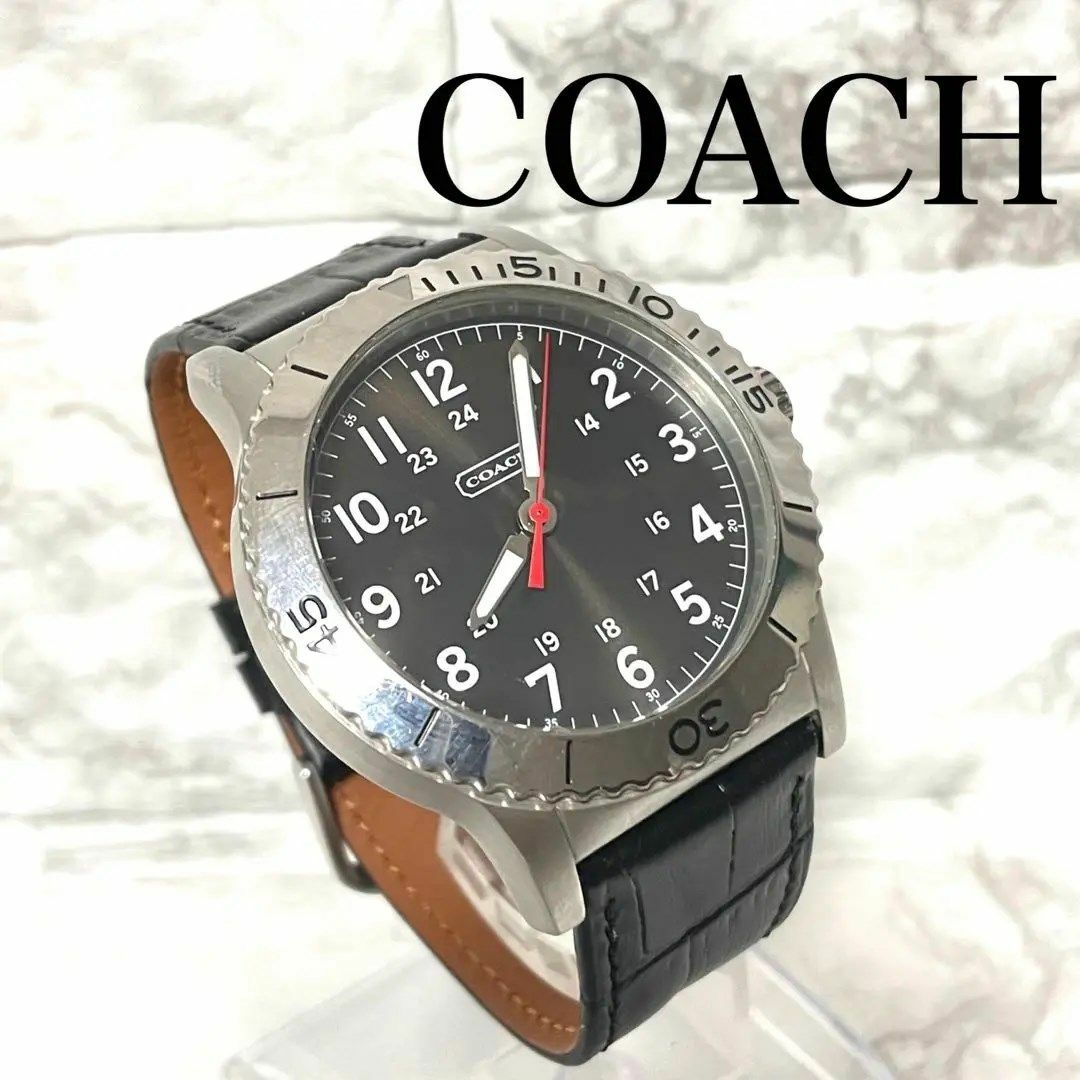 稼動品　COACH コーチ　ダイバーズ調　腕時計　メンズ