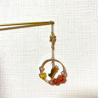 かんざし　簪　和装小物　髪飾り　ヘアアクセサリー　髪留め　猫　ネコ(ヘアアクセサリー)