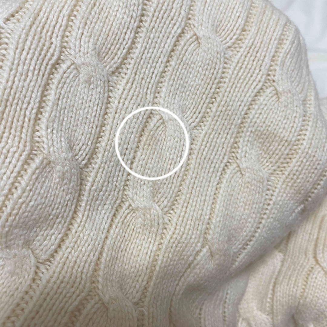 POLO RALPH LAUREN(ポロラルフローレン)のポロラルフローレン　コットンニット セーター XL ホワイト ゆったりサイズ レディースのトップス(ニット/セーター)の商品写真