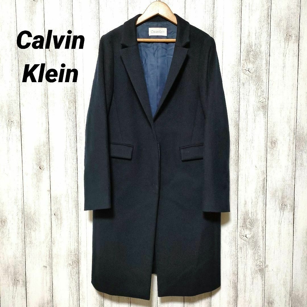 Calvin Klein(カルバンクライン)のCalvin Klein　カルバンクライン　カシミヤ入り チェスターコート レディースのジャケット/アウター(チェスターコート)の商品写真
