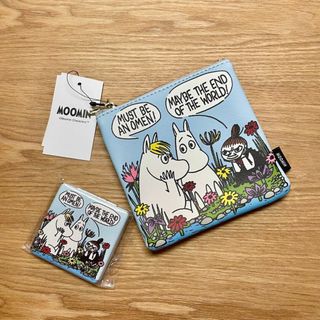 MOOMIN　フラットポーチ&コンパクトミラー　グレー　ムーミン(ポーチ)