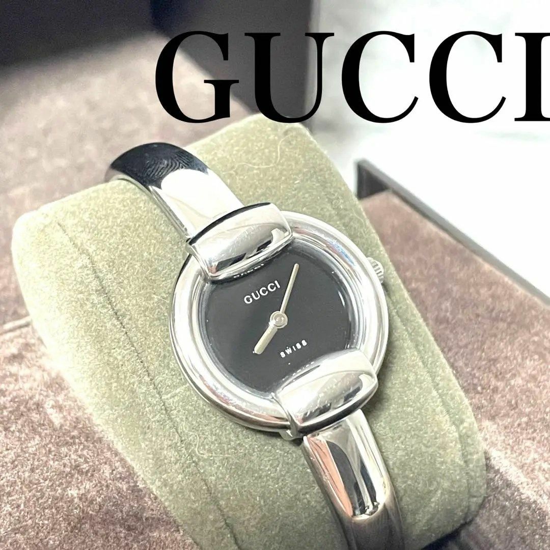 ☆【美品稼働品】GUCCI グッチ 6100L バングルウォッチ チェーン-