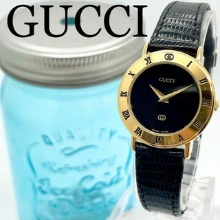 625 GUCCI グッチ時計　レディース腕時計　ブラック　希少　ローマ文字