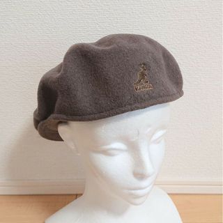 M 美品 KANGOL ハンチングキャップ カンゴール ベレー帽 ブラウン 茶