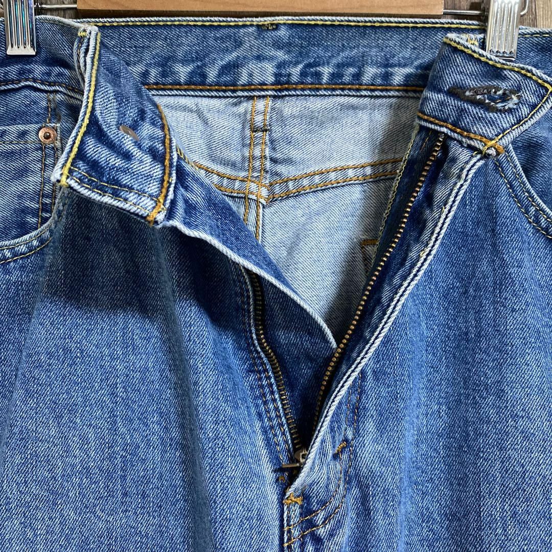 levis メンズ デニム パンツ 505 ストレート ロゴ ブルー USA