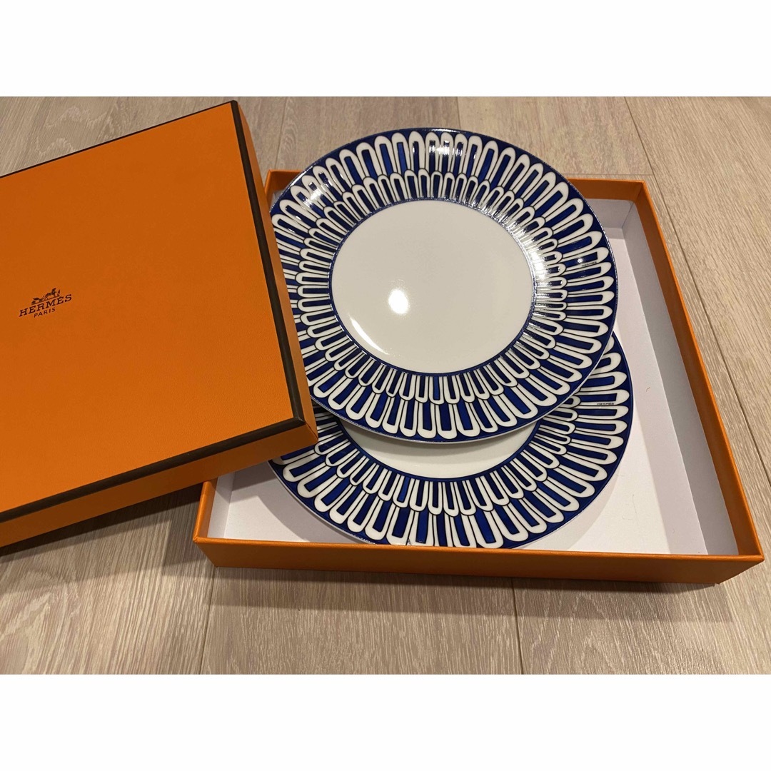 期間限定お値下げ HERMES ブルーダイユール デザートプレート21cm 2枚