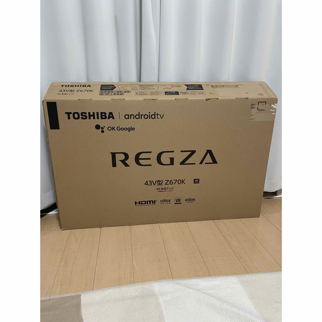 東芝(トウシバ)の訳あり　REGZA TOSHIBA 43 z670k Android tv 倍速 スマホ/家電/カメラのテレビ/映像機器(テレビ)の商品写真