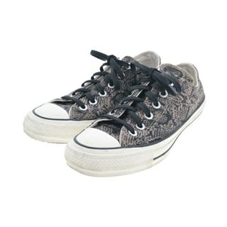 コンバース(CONVERSE)のCONVERSE スニーカー 24.5cm ベージュ系x黒x白(総柄) 【古着】【中古】(スニーカー)