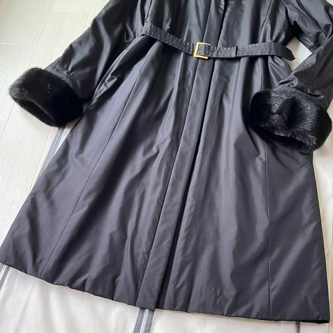 LEONARD - 美品✨レオナール ペイズリー キルティング ミンク ロング