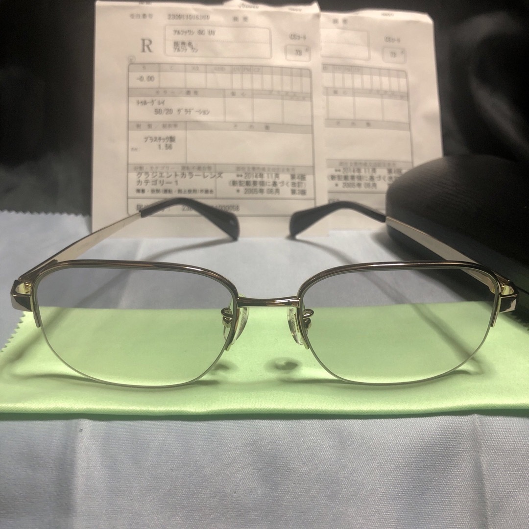 人気【SAMURAI翔】眼鏡フレーム＋度なし濃度50%カラーレンズ交換済／新品