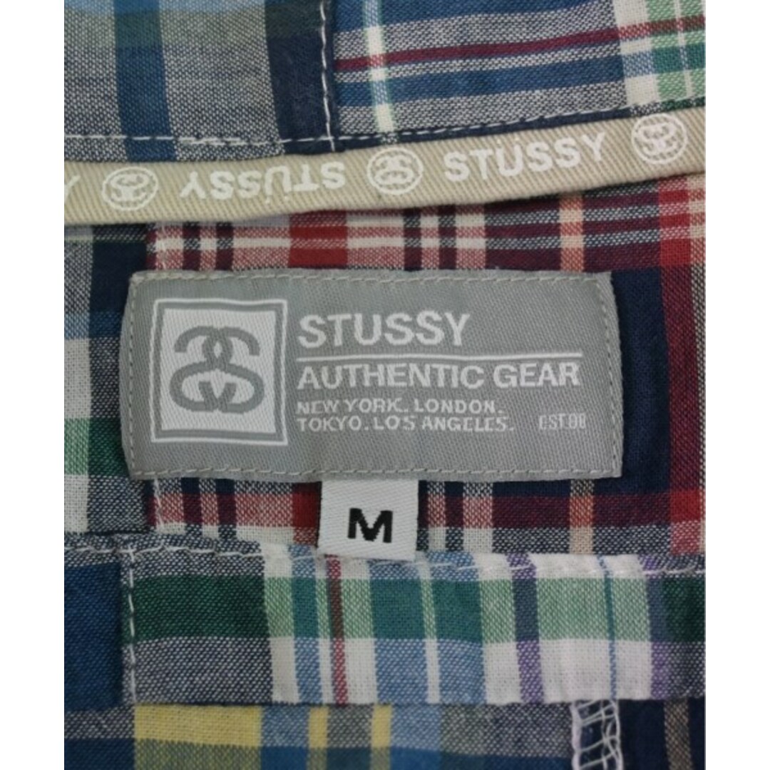 STUSSY ステューシー カジュアルシャツ XL 緑系x赤等(ストライプ)