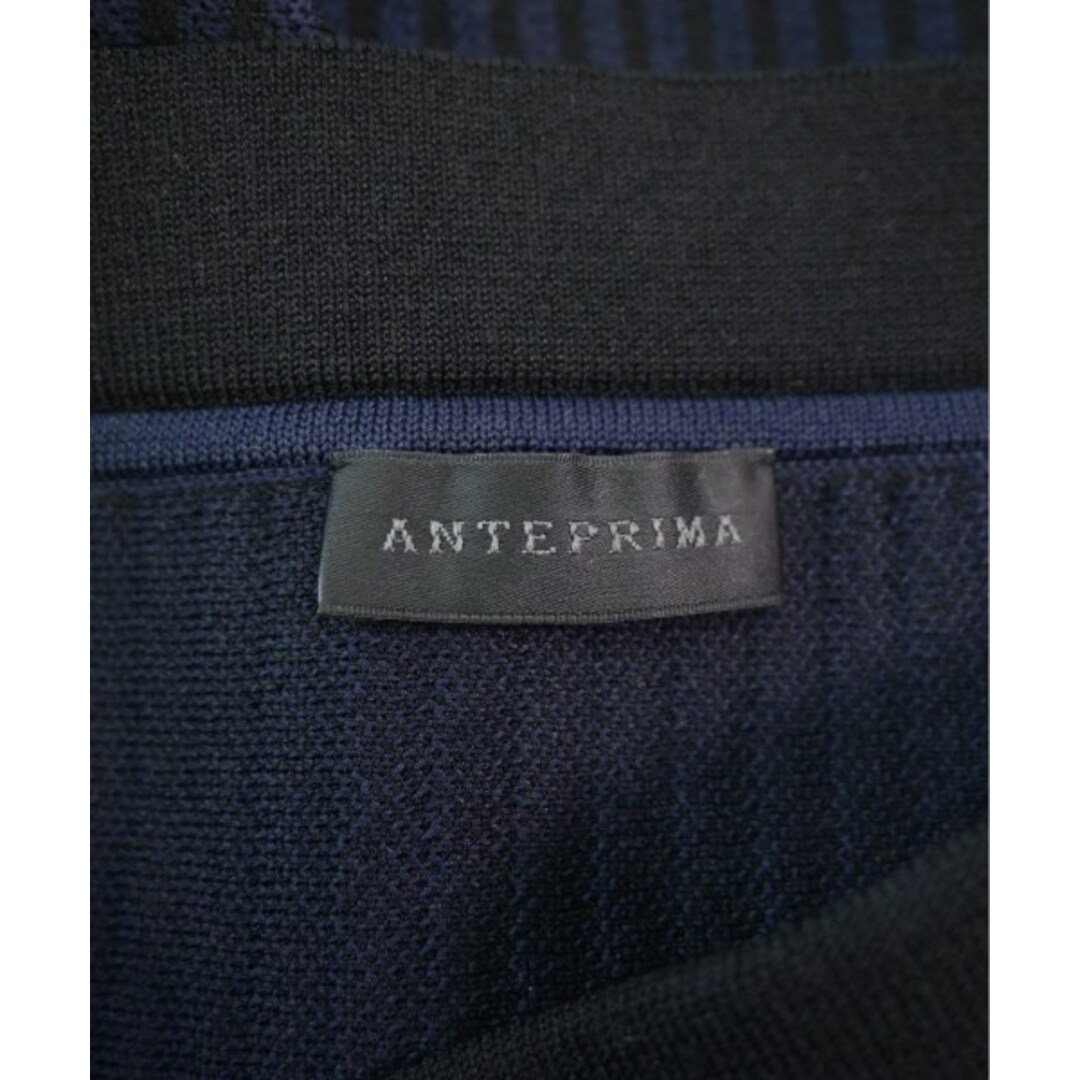 ANTEPRIMA(アンテプリマ)のANTEPRIMA ひざ丈スカート 40(M位) 黒x紺(ストライプ) 【古着】【中古】 レディースのスカート(ひざ丈スカート)の商品写真