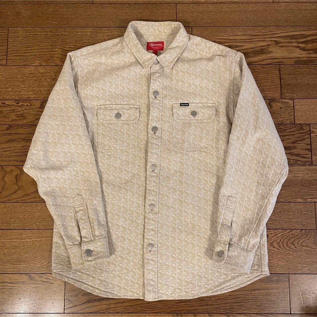 【S】supreme Monogram Denim Shirt Tan  シャツ