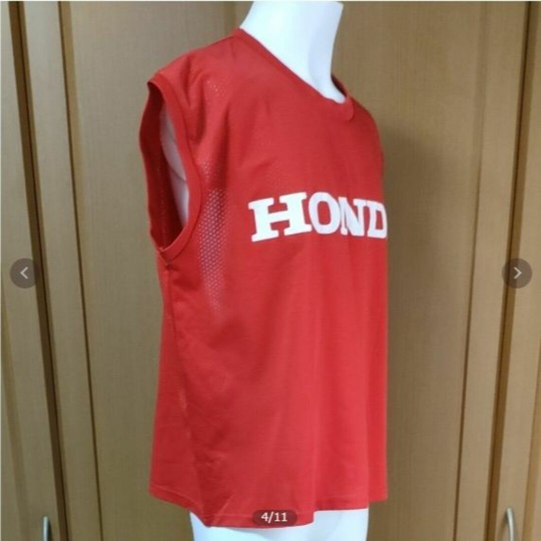 ホンダ(ホンダ)のホンダノースリーブTシャツF　超美品　赤メッシュ　HONDA　ビブスタンクトップ スポーツ/アウトドアのスポーツ/アウトドア その他(その他)の商品写真