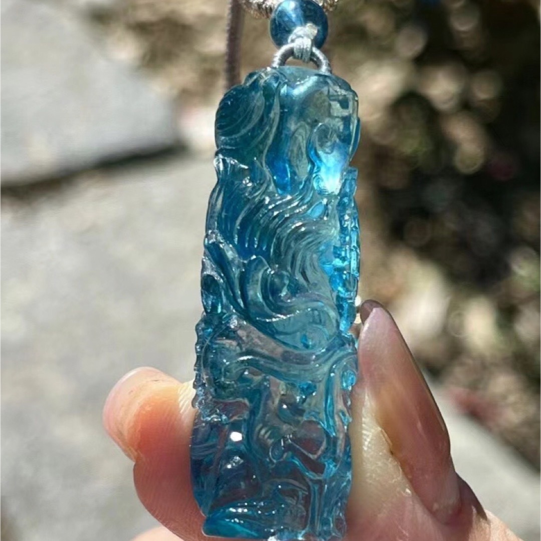天然 アクアマリン ネックレス 18.8g-