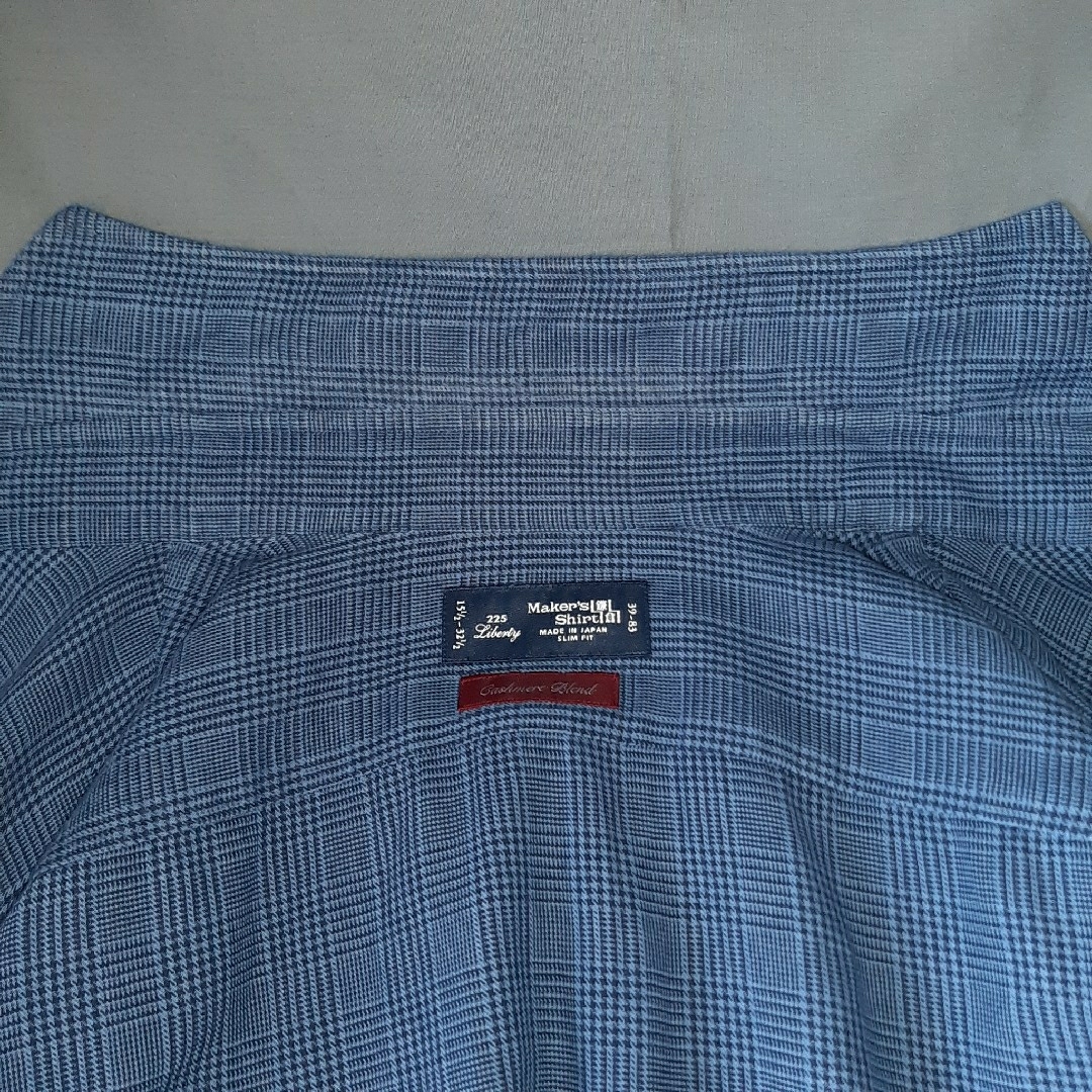 鎌倉シャツ カシミア混ネルシャツ 39-83 ホリゾンタルカラー グレンチェック 6