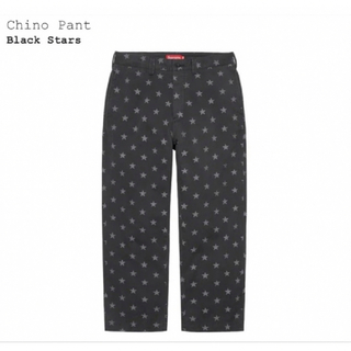 32 Supreme Chino Pants black stars