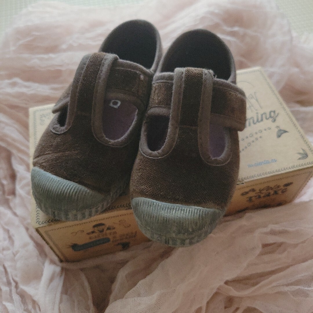 CIENTA T-strap velour shoes brown★Donsje