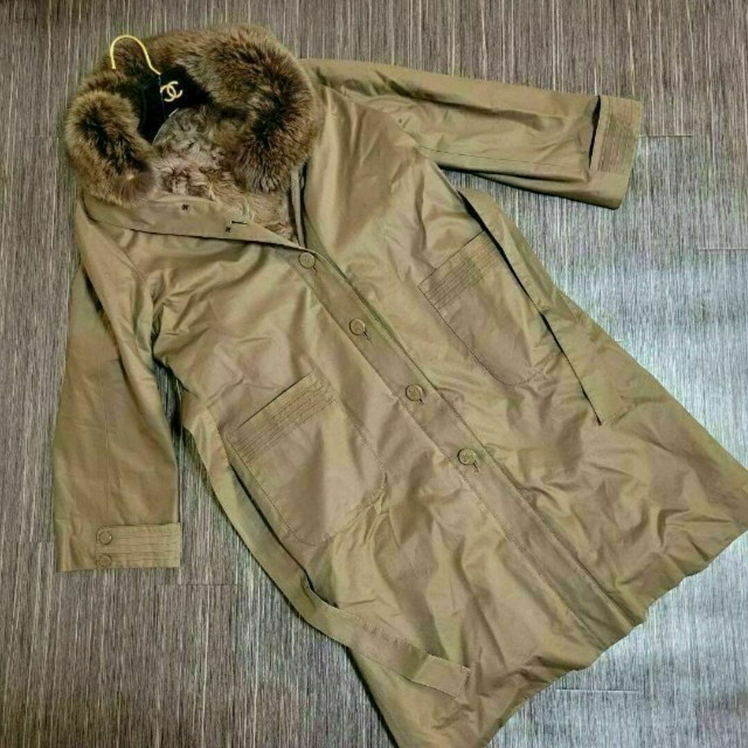 エンバ ファー 襟 裏地ファー ロングコート ジャケット トレンチ