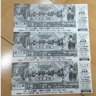 ハッピードリームサーカス名古屋公演エール券3枚(その他)