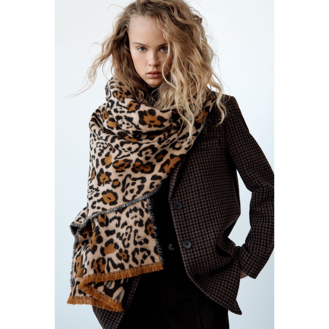 ZARA - 新品 ZARA 大判レオパードマフラー ストールの通販 by *H.O.P