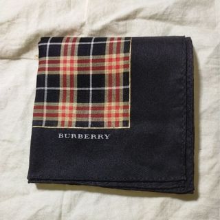 バーバリー(BURBERRY)のバーバリーハンカチ　ブラック×チェック　新品(ハンカチ)