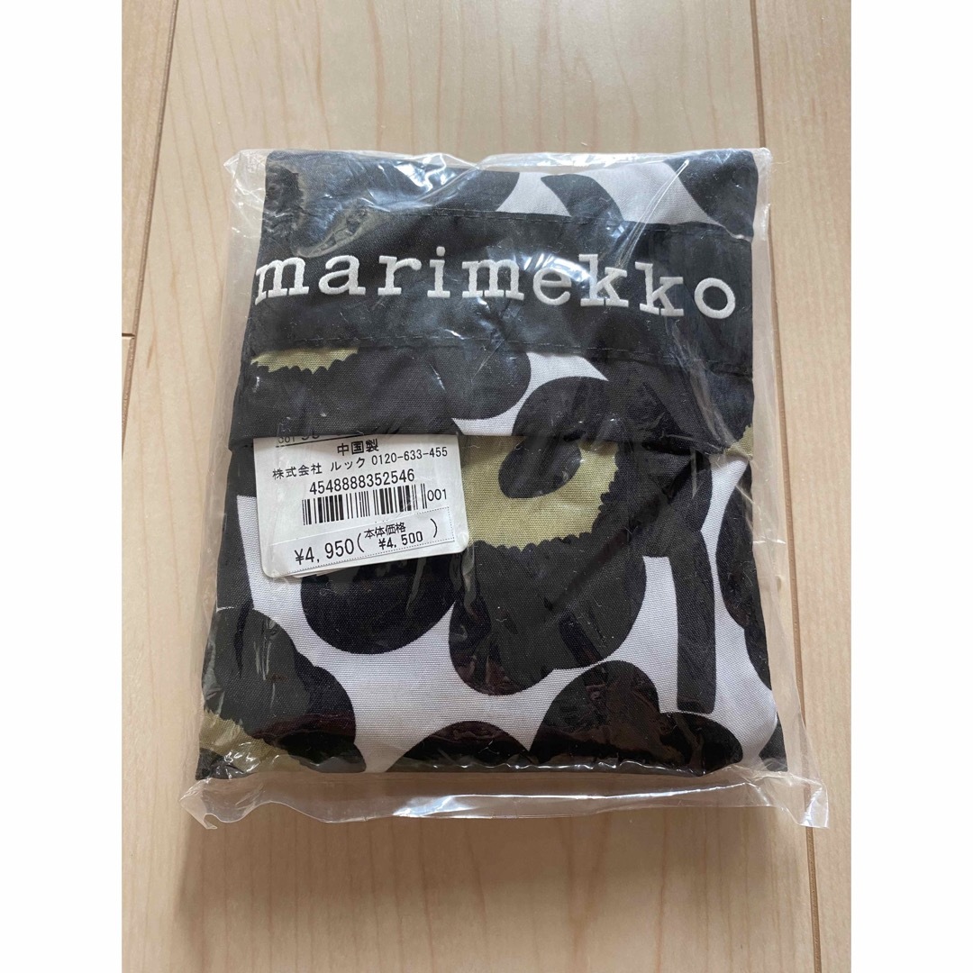 marimekko(マリメッコ)の国内正規品！新品未開封　マリメッコ　エコバッグ  ウニッコ　黒　ブラック レディースのバッグ(エコバッグ)の商品写真