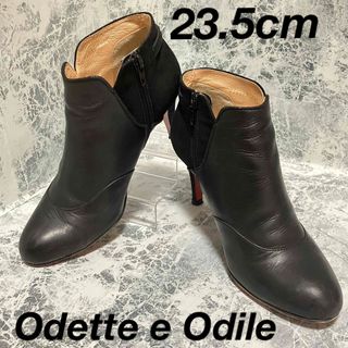 オデットエオディール(Odette e Odile)の【状態良好】odetto ブラック　革＆スエード　ショートブーツ23.5㎝(ブーツ)