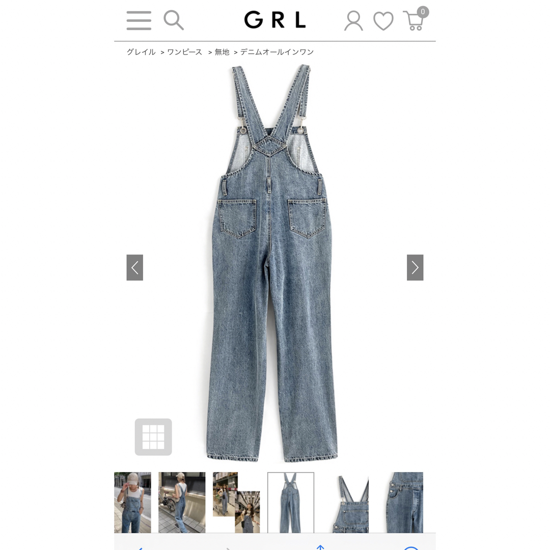 GRL(グレイル)のGRL デニムオールインワン レディースのパンツ(オールインワン)の商品写真