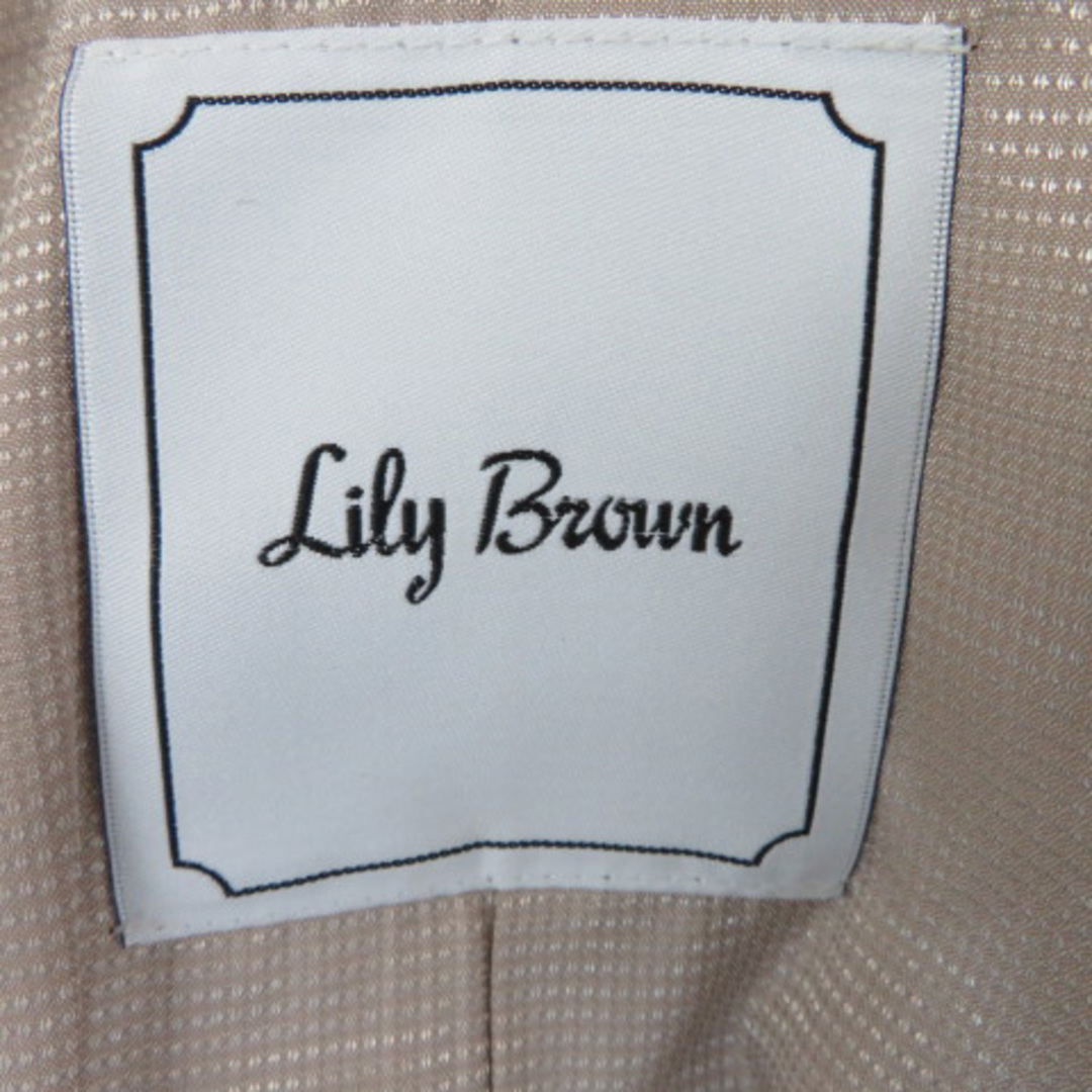 Lily Brown(リリーブラウン)のリリーブラウン オープンカラーコート スプリングコート ロング丈 ピンクベージュ レディースのジャケット/アウター(その他)の商品写真