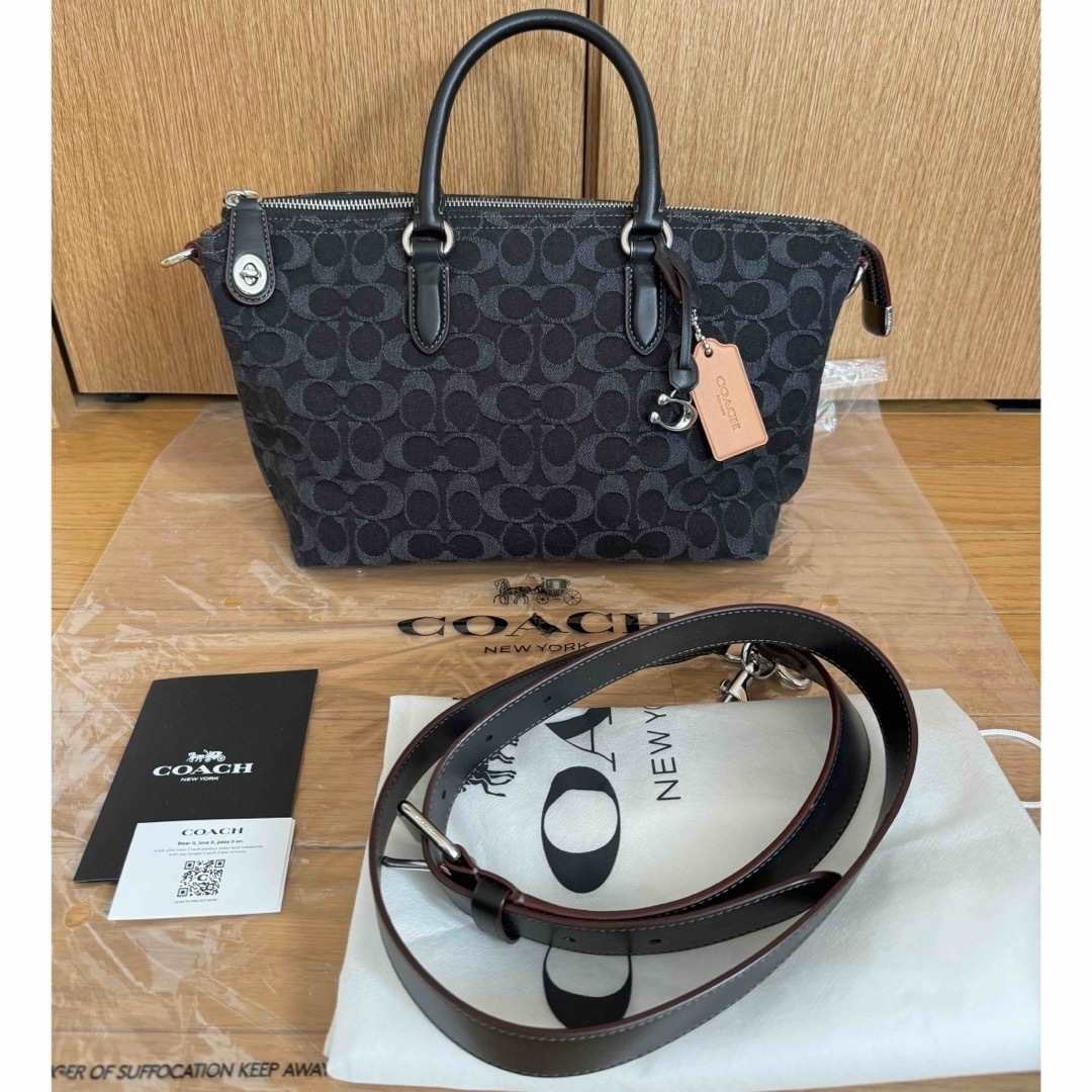 COACH コーチ デニム ショルダー シグネチャー柄 C金具 極美品