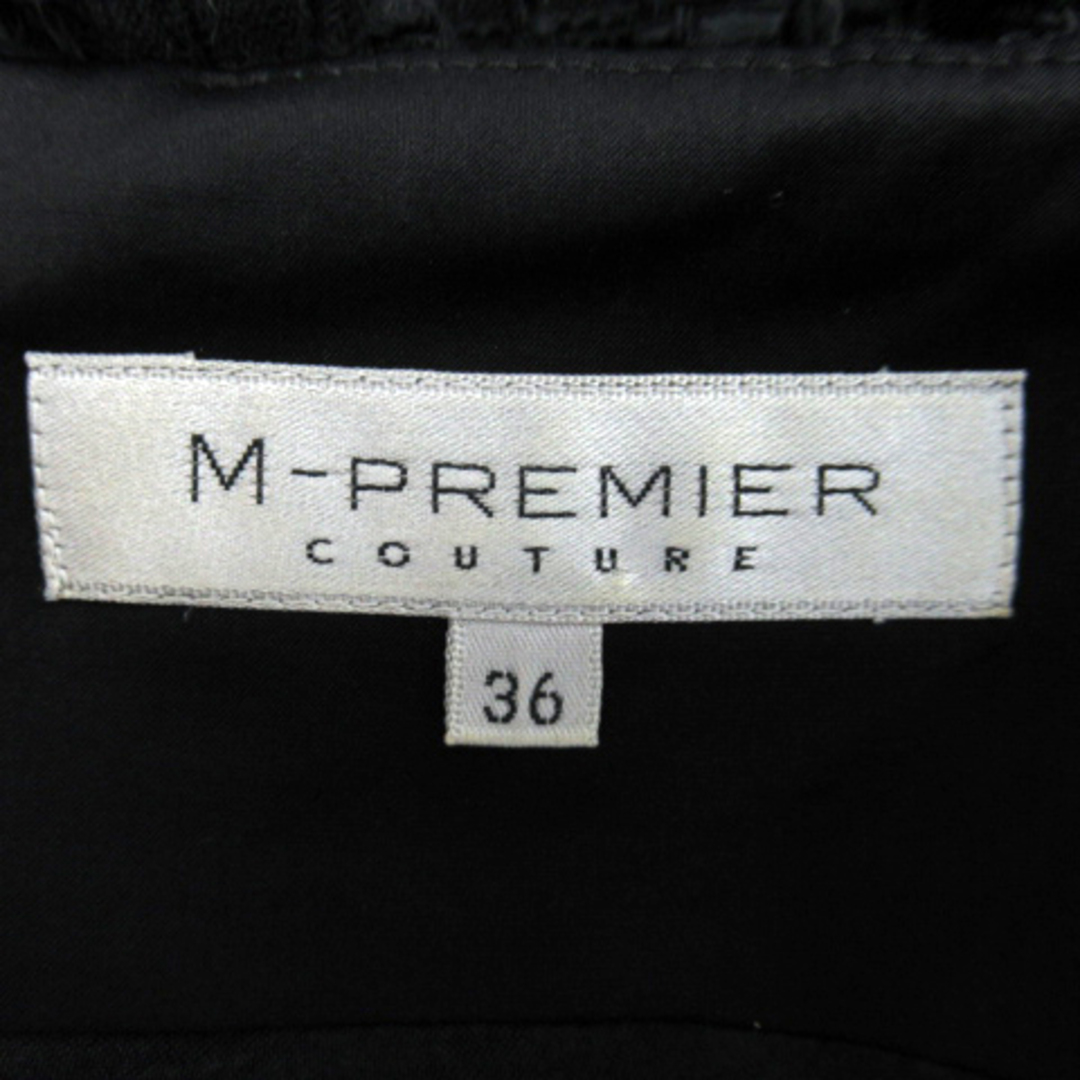 M-premier(エムプルミエ)のエムプルミエ COUTURE ワンピース スクエアネック 刺繍 リネン混 36 レディースのワンピース(ひざ丈ワンピース)の商品写真