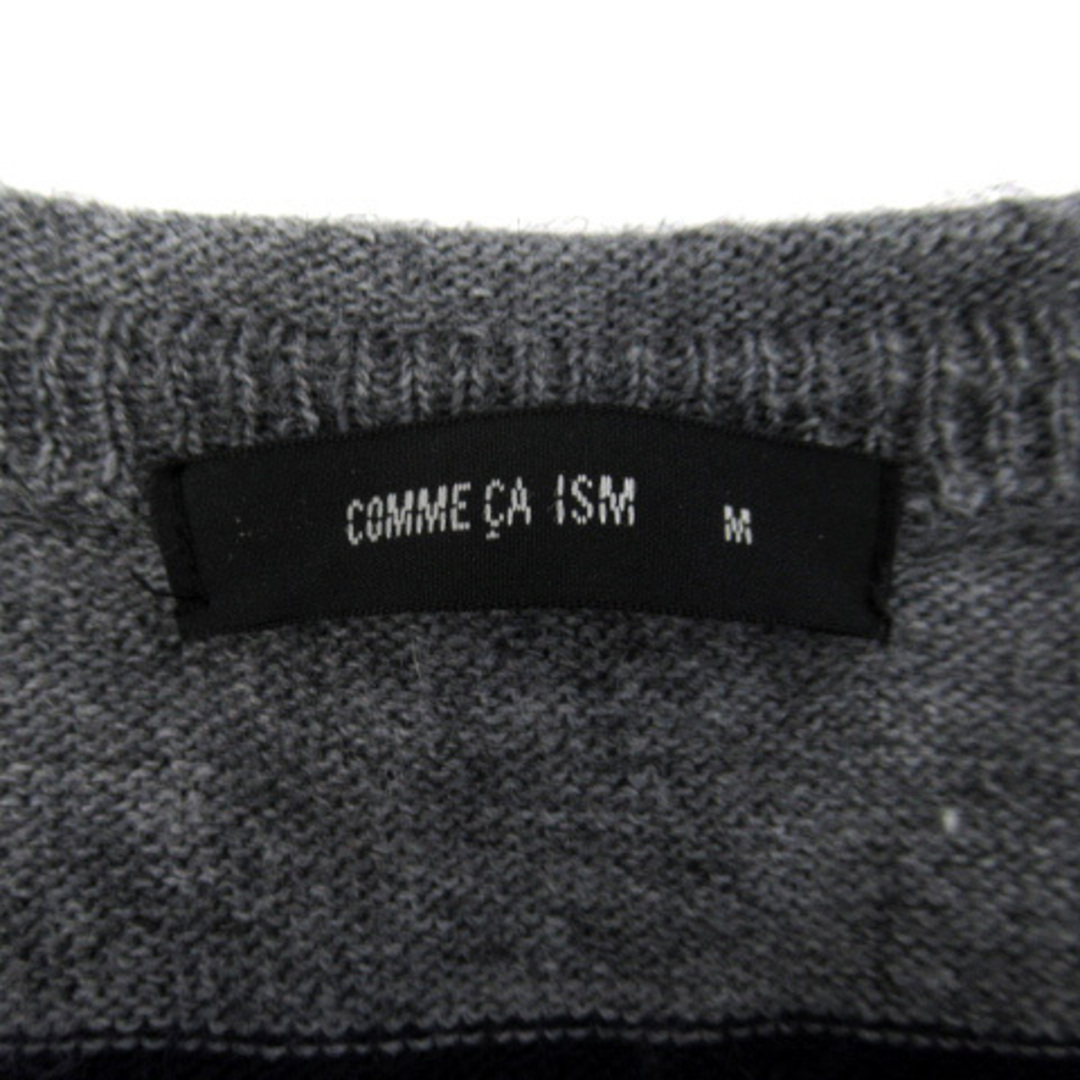 COMME CA ISM(コムサイズム)のコムサイズム ニット カットソー 長袖 ボーダー柄 ウール混 M グレー 紺 レディースのトップス(ニット/セーター)の商品写真