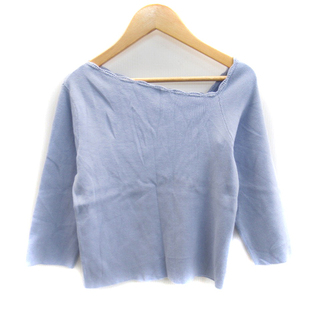 ウィルセレクション ニット セーター 総柄 長袖 1 水色 ライトブルー ■MO