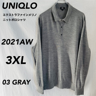 UNIQLO - 【美品】【3XL】エクストラファインメリノニットポロシャツ◆秋冬/セーター
