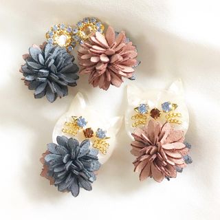 キャット×フラワーピアス/イヤリング(ピアス)