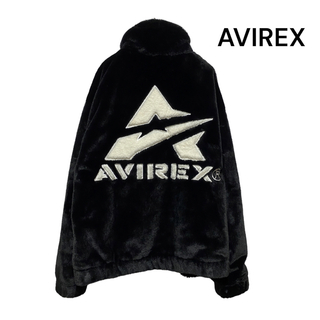 AVIREX - ●【極美品】AVIREX アビレックス/ファージャケット/ビッグロゴ/ブラック●
