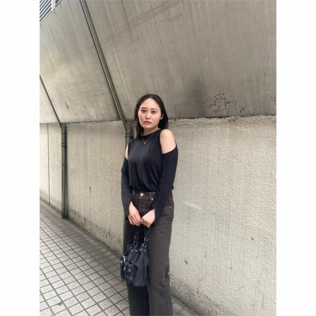 moussy(マウジー)のMOUSSY♡LAYERED LS TSJ　ブラック レディースのトップス(カットソー(長袖/七分))の商品写真