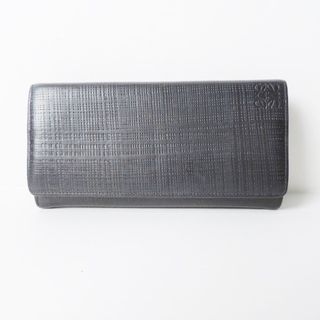 ロエベ(LOEWE)のロエベ 長財布 リネン 101.88.K98 黒(財布)