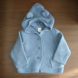 ベビーギャップ(babyGAP)のbaby GAP ブラナンベアガーターセーター ブルー 6-12months(カーディガン/ボレロ)