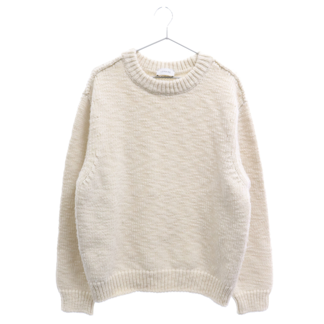 LEMAIRE ルメール 22AW CHUNKY SWEATER ミドルゲージ ウールニット 長袖セーター ホワイト KN345 LK123