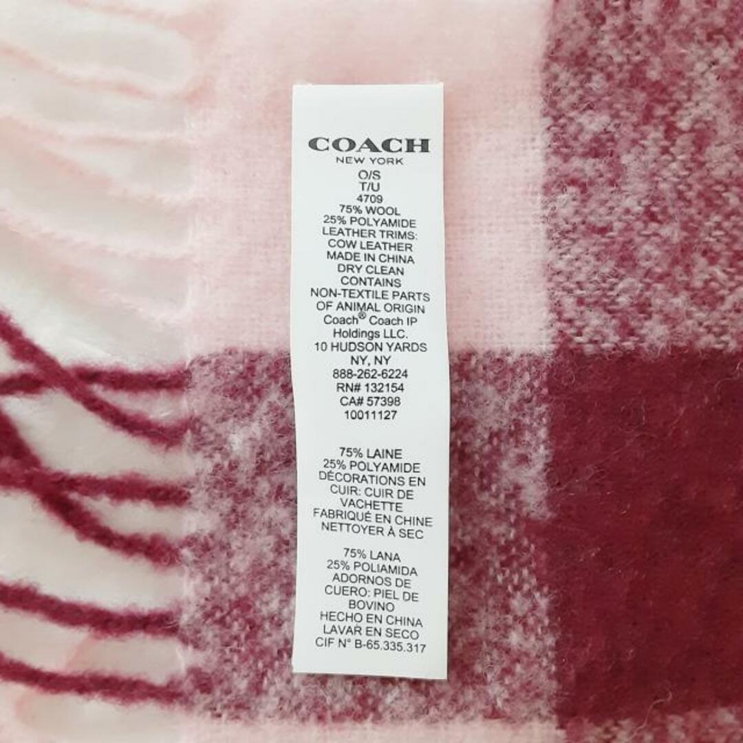 COACH(コーチ)のCOACH(コーチ) マフラー美品  - チェック柄 レディースのファッション小物(マフラー/ショール)の商品写真