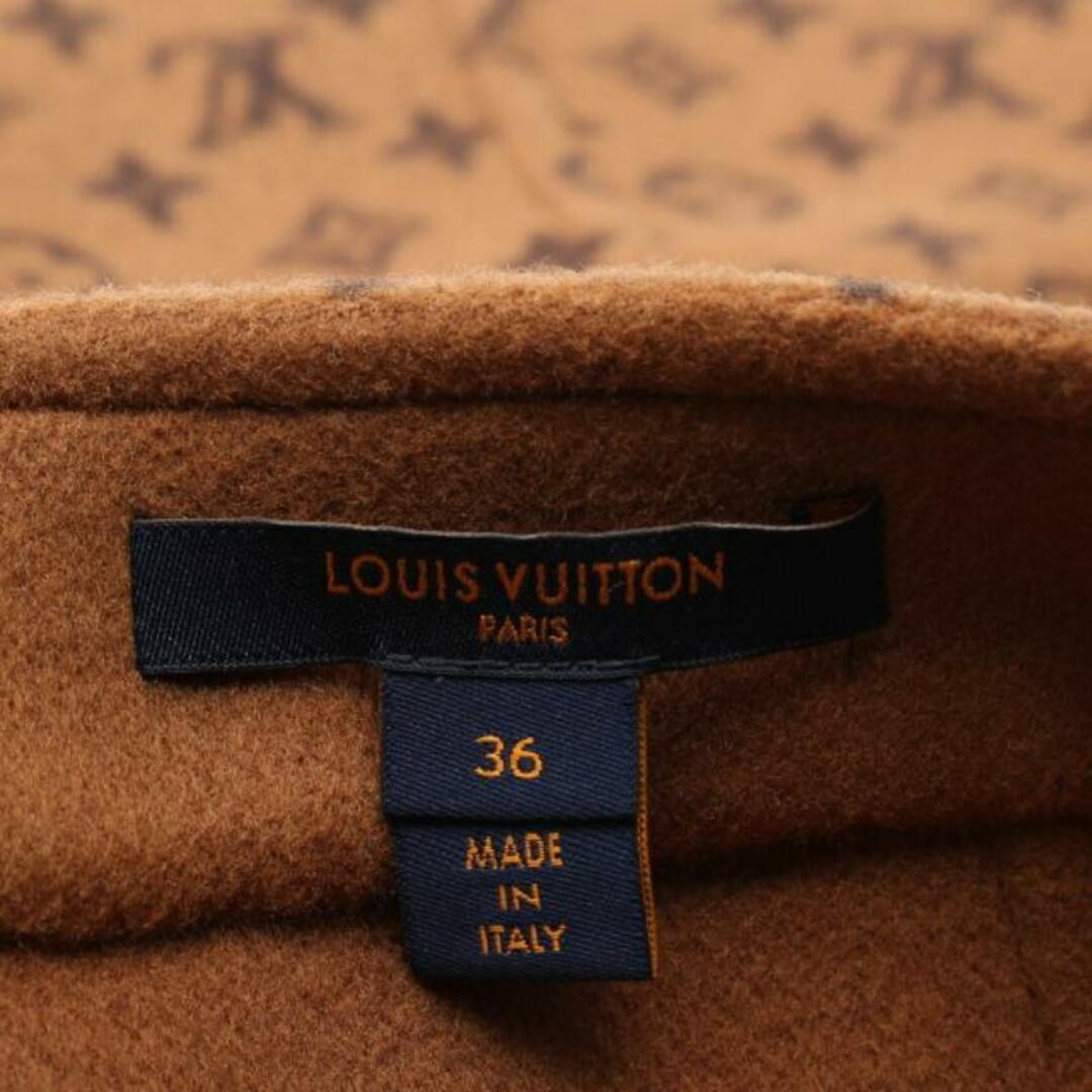 LOUIS VUITTON(ルイヴィトン)のモノグラム スカート ウール シルク ブラウン ダークブラウン レディースのスカート(ひざ丈スカート)の商品写真