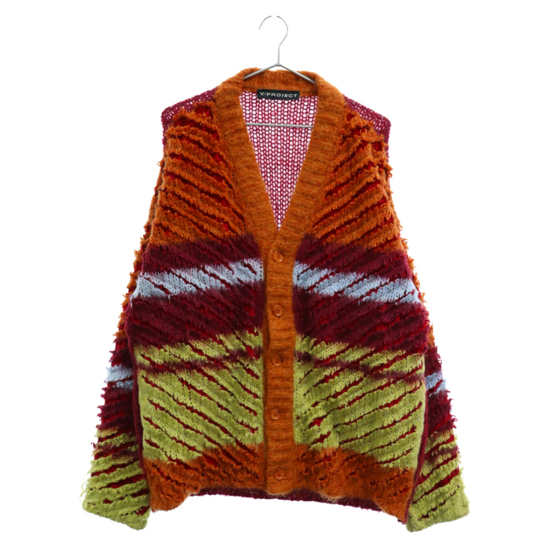 Y/PROJECT ワイプロジェクト 20AW STRIPED LOOP KNIT CARDIGAN モヘア混ストライプループニットカーディガン635センチ袖丈