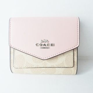 COACH   コーチ 2つ折り財布   ベージュ×ピンクの通販 by ブランディア