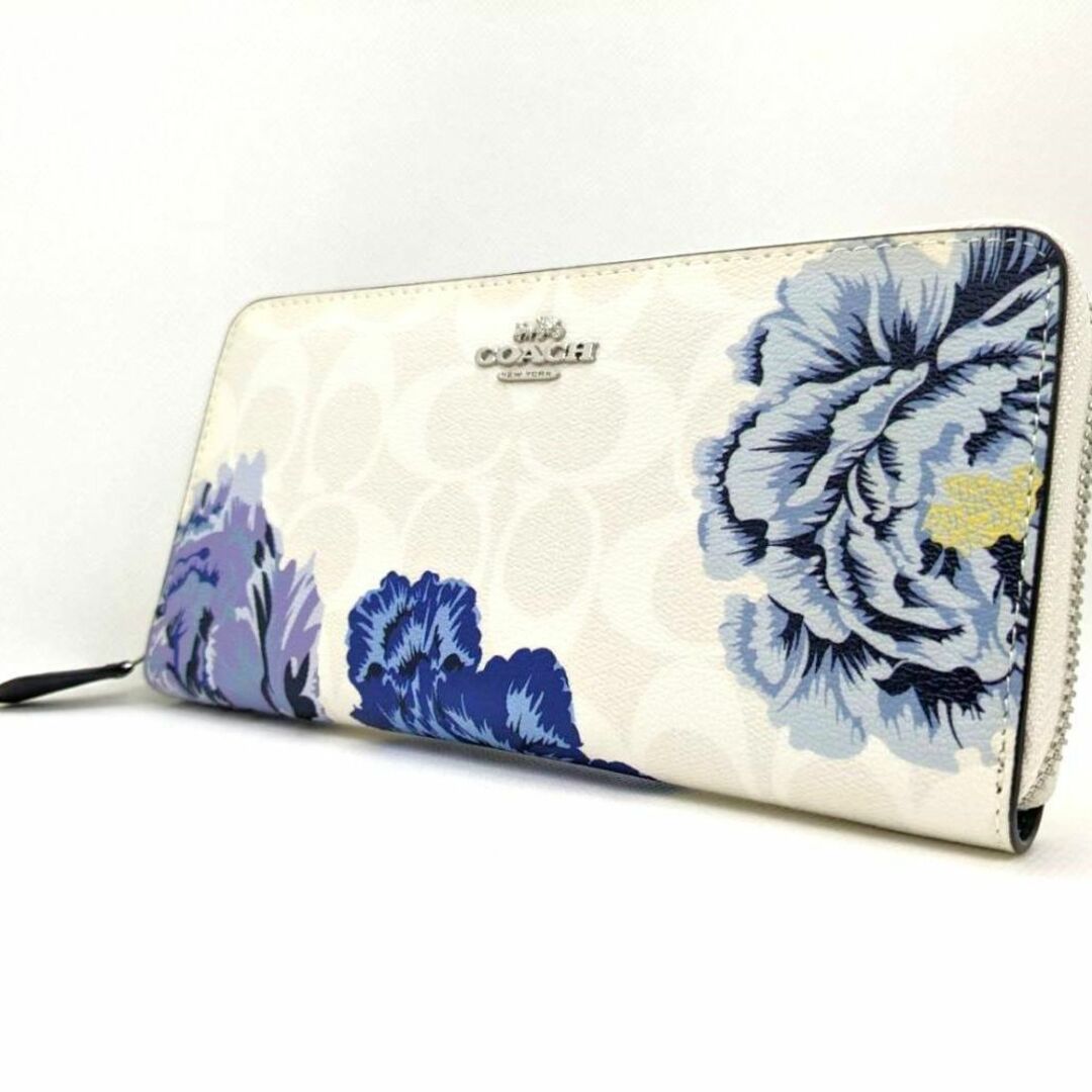 新品HOT ☆新品☆COACH コーチ シグネチャー 花柄 パープル 長財布