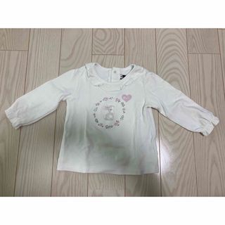 ベベ(BeBe)のBeBe うさぎのロングTシャツ 白色 80cm(Ｔシャツ)